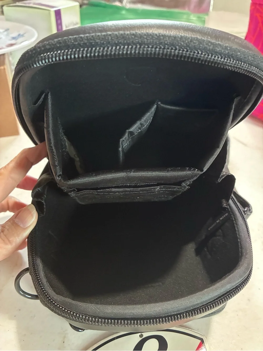 Lamborghini Black Leather Camera Bag